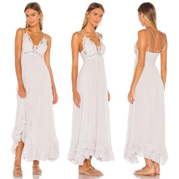 Free People NEW Adella Maxi Slip Dress Stardust XS - Picture 2 of 6